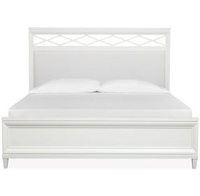 Springhouse Whisper White and Gray Upholstered Panel Bedroom Set