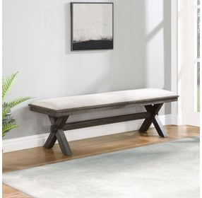 Riverdale Black 62" Upholstered Bench