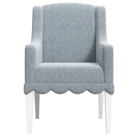Haven Sea Blue Upholstered Hostess Chair Set of 2