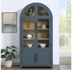 Magnolia Blue 4 Door Curio Cabinet
