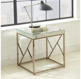 Evelyn White Square End Table