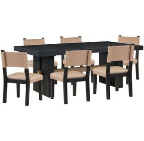 Aubrey Black Extendable Rectangular Dining Room Set