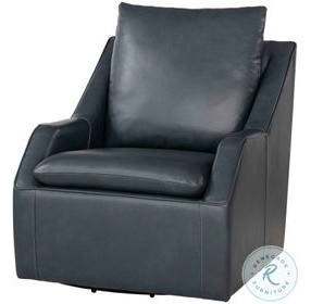 Asterwyn Steamboat Marine Leather Swivel Accent Chair