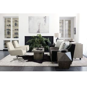 Linea Cerused Greige And Textured Graphite Metal Console Table