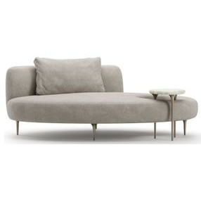 Echo Pale Gray and Champagne Gold Lounge with Accent Table