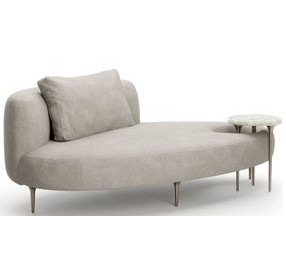 Echo Pale Gray and Champagne Gold Lounge with Accent Table