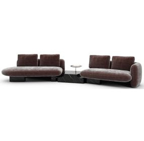 Overlap Dark Taupe 3 Piece Modular Sectional with RAF Loveseat