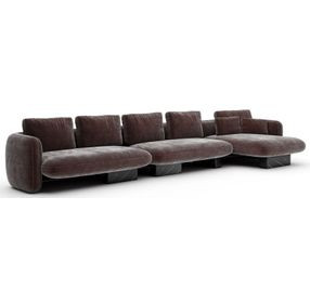 Overlap Dark Taupe 3 Piece Modular Sectional with RAF Chaise
