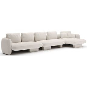 Overlap Ecru 3 Piece Modular Sectional with RAF Chaise