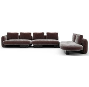 Overlap Dark Taupe 4 Piece Modular Sectional