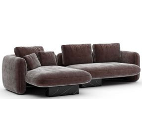 Overlap Dark Taupe 2 Piece Modular Sectional with LAF Chaise
