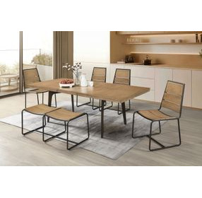 Uptown Light Walnut and Black Dining Bench