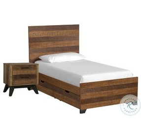 Urban Rustic Brushed Wheat Youth Storage Bedroom Set