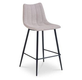 Alibi Beige Performance Fabric Upholstered Bar Stool Set of 2