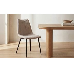 Alibi Beige Performance Fabric Upholstered Dining Chair Set of 2