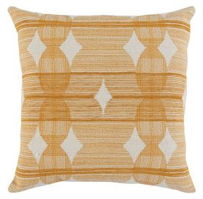 Mercado Enzo Turmeric Gold and Cream Square Accent Pillow