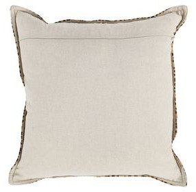 La Dolce Vita Leopard Hide Camel and Black Square Accent Pillow Set of 2