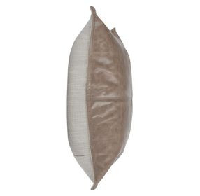 Soco Leather Sandstorm Taupe Square Accent Pillow