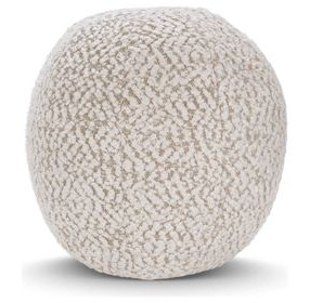 Villa Classics Maris Ivory and Natural Round Accent Pillow