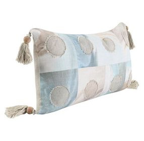 Stillness Yama Blue and Brown Rectangular Accent Pillow