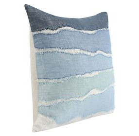 Stillness Bikram Capri Blue and Black Square Accent Pillow