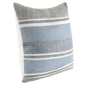 Stillness Lima Capri Blue and Dark Gray Square Accent Pillow Set of 2