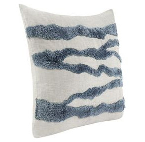 Stillness Passage Capri Blue and Cream Square Accent Pillow Set of 2