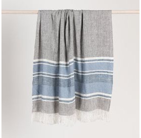 Throws Lima Capri Blue and Dark Gray Throw