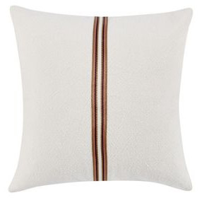 Timeless Ralph Ivory and Sangria Red Square Accent Pillow