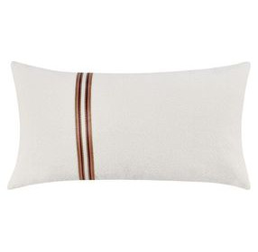 Timeless Ralph Ivory and Sangria Red Rectangular Accent Pillow