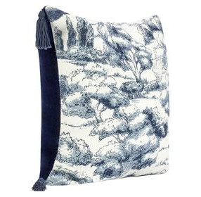 Villa Classics Stonework Denim Blue Square Accent Pillow