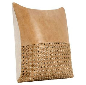 Timeless Toscano Leather Chestnut Brown Square Accent Pillow