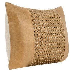 Timeless Toscano Leather Chestnut Brown Rectangular Accent Pillow