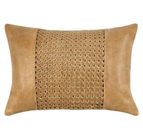 Timeless Toscano Leather Chestnut Brown Rectangular Accent Pillow