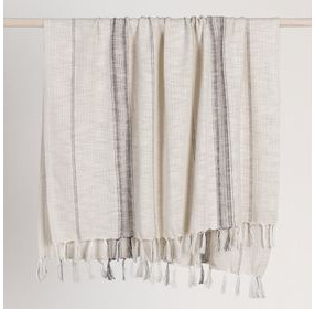 Throws Ria Ivory and Gray Throw