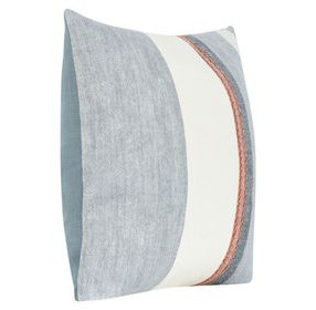 Boardwalk Taylor Blue and Cream Square Accent Pillow Set of 2