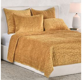 Bari Honey Gold Velvet Queen Quilt