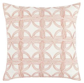 Villa Classics Elea Ivory and Blush Square Accent Pillow