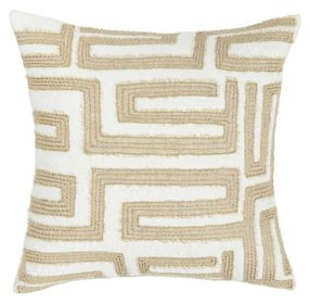 Villa Classics Mateo Metallic Gold and Ivory Square Accent Pillow