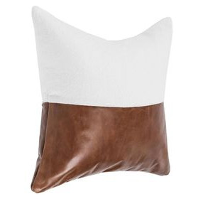Villa Classics Canyon Ivory and Kona Brown Square Accent Pillow