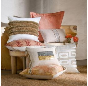 Radiant Oasis Lira Natural and Silver Rectangular Accent Pillow