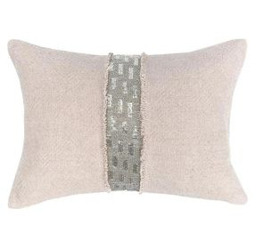Radiant Oasis Lira Natural and Silver Rectangular Accent Pillow
