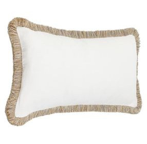 Radiant Oasis Cara Ivory and Natural Rectangular Accent Pillow