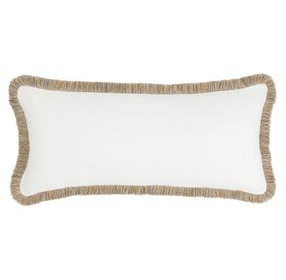 Radiant Oasis Cara Ivory and Natural Rectangular Accent Pillow