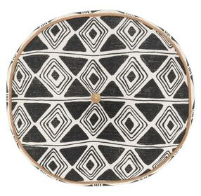Radiant Oasis Nubia Black and White Round Accent Pillow