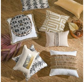 Radiant Oasis Alula Black and White Square Accent Pillow