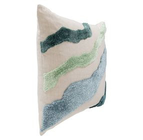 Equilibrium Inertia Blue and Cream Square Accent Pillow
