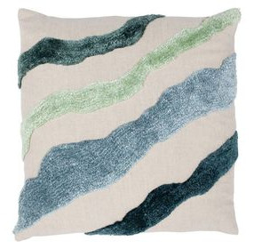 Equilibrium Inertia Blue and Cream Square Accent Pillow