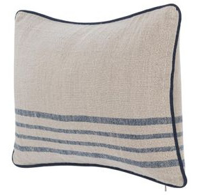 Novel Estate Newport Natural and Navy Rectangular Accent Pillow