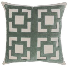 Tranquil Coasts Vita Blue and Cream Square Accent Pillow